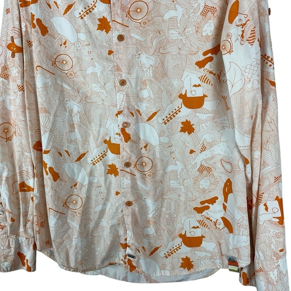 Paul Frank 2006 Orange & White Illustrated Long Sleeve Button-Down Shirt Size S - Picture 7 of 11